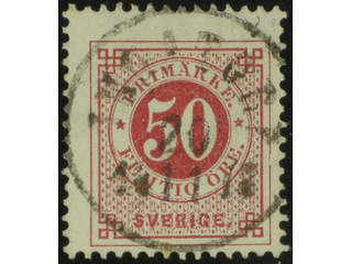 Sweden. Facit 36a used , 50 öre carmine. EXCELLENT cancellation INGATORP 20.11.1878.