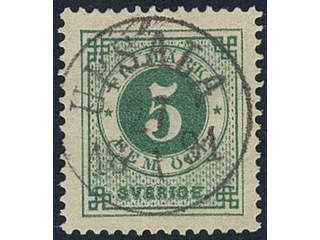 Sweden, Sverige, Sverige, Sverige. Facit 43d used, 5 öre dark green on yellowish paper. …