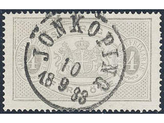 Sweden. Official Facit Tj2c used , 4 öre light grey, perf 14, yellowish paper. Position …