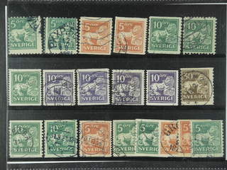 Sweden. Used 1920-34. Standing Lions, All different, e.g. F 140C+Ccx, 141bz, 142Ecxz, …