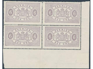 Sweden. Official Facit Tj4g ★, 6 öre deep lilac, perf 14, yellowish paper in very …