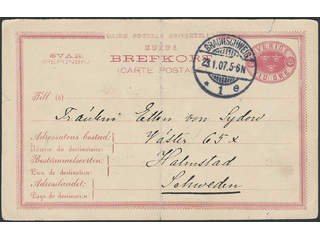 Sweden. Postal stationery, double postcard Facit bKd3 , Response card sent from …