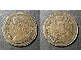 Storbritannien Charles II (1660-1685) 1/2 penny PROVMYNT ND(1676), F-VF