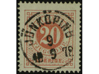 Sweden. Facit 33a used , 20 öre carminish red - dull red. EXCELLENT cancellation …