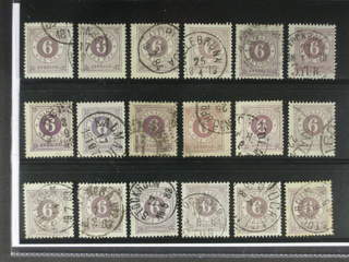 Sweden. Facit 31 used , 6 öre violet, eighteen used copies. Shades, varieties, …