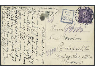 Sweden. Facit 175C cover , 15 öre on insufficiently prepaid picture postcard …
