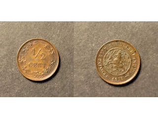 Netherlands Willem II (1840-1890) 1/2 cent 1878, AU/UNC