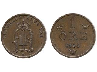 Coins, Sweden. Oskar II, MIS III.19, 1 öre 1894. 01.