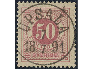 Sweden, Sverige, Sverige, Sverige. Facit 48d used, 50 öre dull carmine on yellowish …