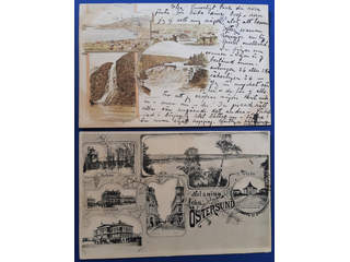 Sweden. Picture postcards, lot GRUSS AUS. Z-COUNTY. Mörsil and Östersund. Two different …