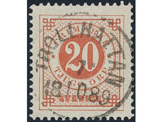 Sweden, Sverige, Sverige, Sverige. Facit 46a used, 20 öre dull orange-red. EXCELLENT …