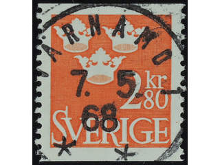 Sweden. Facit 315 used , 1967 Three Crowns 2.80 Kr red. EXCELLENT cancellation VÄRNAMO 1 …