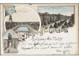 Sweden. Postcard Facit 52 , Gruss Aus. Göteborg, "Helsning från", used card sent from …