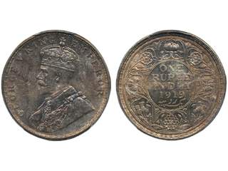 Coins, India. George V (1910-1936), KM 524, 1 rupee 1919. Calcutta mint. Beautifully …