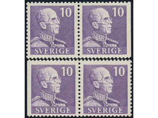Sweden. Facit 269BC/CB ★★, 1939 Gustaf V small numerals 10 öre pair 3+4 and 4+3. SEK 2200