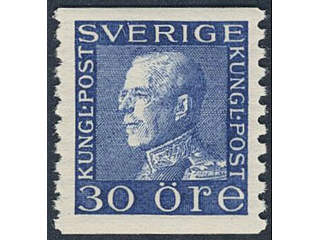 Sweden. Facit 185 ★★, 30 öre blue vertical perf 9¾. A3-ppr. Excellent quality. Perfect …