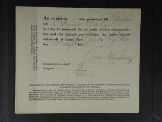 Sweden. Postal document. Unnumbered early receipt for closed registered mail, regarding …