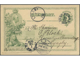 Sweden. Postal stationery, Single postcard, Facit bKe9, 1897 Commemorative postcard 5 …