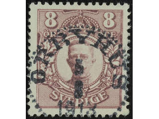 Sweden. Facit 81 used , 8 öre violet. Superb–EXCELLENT cancellation ÖRBYHUS 5.8.1913.