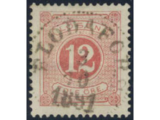 Sweden, Sverige, Sverige, Sverige. Postage due Facit L15d used, 12 öre dark red-red, …