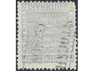 Sweden. Facit 2j2 used , 4 skill grey-ultramarine, medium-thick paper. One short corner …