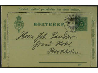 Sweden. Postal stationery, letter card Facit kB7 , Letter card 5 öre witge edges and …