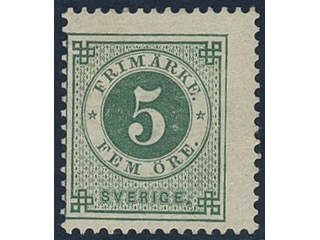 Sweden. Facit 30c ★, 5 öre green, rich smooth print. Opinion (shade) by O.P. SEK 2000