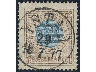 Sweden, Sverige, Sverige, Sverige. Facit 27d used, 1 Riksdaler orange-brown/blue. …