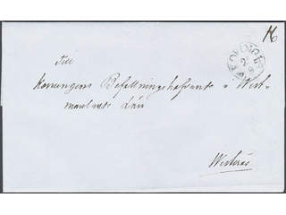 Sweden. U county. KÖPING 25.9.1854, arc postmark. Type 2 on beautiful cover sent to …