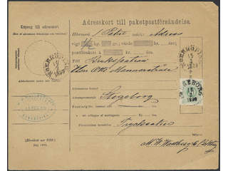 Sweden. Postage due Facit L18e , 30 öre deep green perf 13 on address card for unpaid …