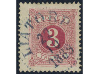 Sweden, Sverige, Sverige, Sverige. Postage due Facit L12c used, 3 öre bright carmine, …