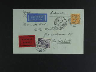 Sweden. Facit 168, 241A cover , 10 öre + 1 kr on special delivery air mail cover sent …