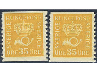 Sweden. Facit 157 ★★ , 35 öre yellow type II. Two very fine copies. (2).
