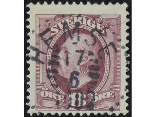 Sweden. Facit 53 used , 1903 Oscar II 8 öre violet. EXCELLENT cancellation HEMSE …