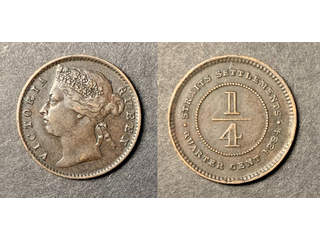 Straits Settlements Queen Victoria (1837-1901) 1/4 cent 1884, AU
