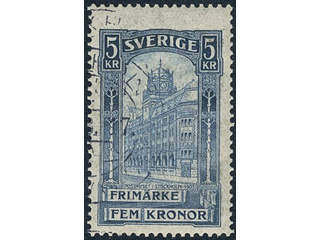 Sweden. Facit 65vm1 used, 1903 General Post Office 5 Kr blue, inverted wmk. SEK 2000