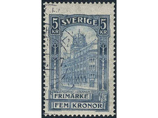 Sweden. Facit 65vm1 used, 1903 General Post Office 5 Kr blue, inverted wmk. SEK 2000