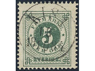 Sweden, Sverige, Sverige, Sverige. Facit 30i used, 5 öre bluish dark-green on calendered …
