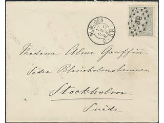 Sweden. Facit 38. Incoming stamped mail. Netherlands. 12½ c on cover sent from NIJMEGEN …