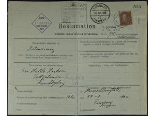 Sweden. Facit 186 cover , 30 öre on complaint / enquiry regarding a missing money order …