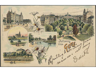 Sweden. Postcard Facit 52 , Gruss Aus. Gefle, "Helsning från", used card sent from GEFLE …