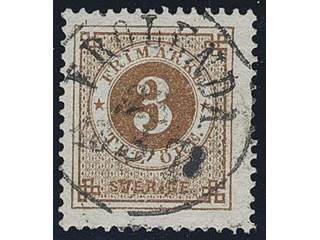 Sweden. Facit 28c used , 3 öre dark orange-brown. Superb cancellation FRÖLUNDA …