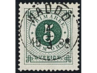 Sweden. Facit 43b used , 5 öre dark green, clean distinct print. EXCELLENT cancellation …