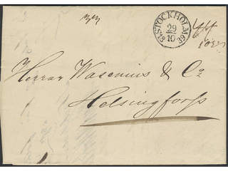 Sweden. Foreign-related cover. Finland. Unpaid cover sent from STOCKHOLM 29.10.1839 …