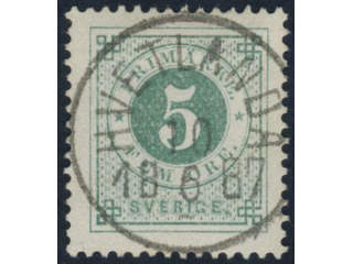 Sweden, Sverige, Sverige, Sverige. Facit 43a used, 5 öre dull blue-green. EXCELLENT …
