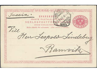 Sweden. Postal stationery, Double postcard, Facit bKd13, Response card sent from LISBOA …