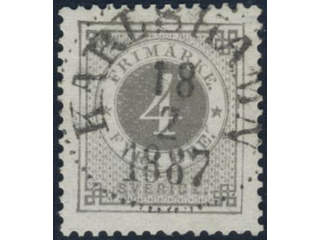 Sweden, Sverige, Sverige, Sverige. Facit 42b used, 4 öre grey. Superb cancellation …