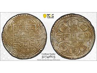 Nepal  Surendra Vikram Shah (1847-1881) 1 mohar 1871, PCGS AU58