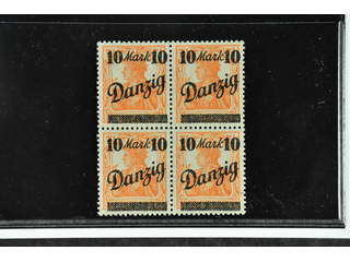 Germany Danzig. Michel 31 I ★★/★ , 1920 New value on Danzig overprint 10 M on 7½ pf type …