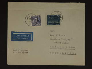 Sweden. Air mail cover Facit 322, 231 , 10+30 öre on air mail cover sent from HULTAFORS …